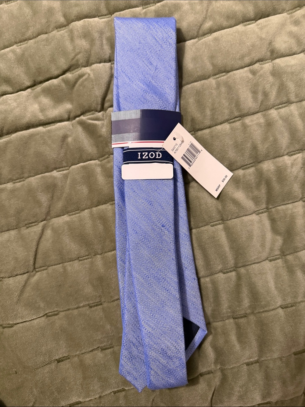 Izod Lavender-Blue Textured Men's Tie - Picture 2 of 3